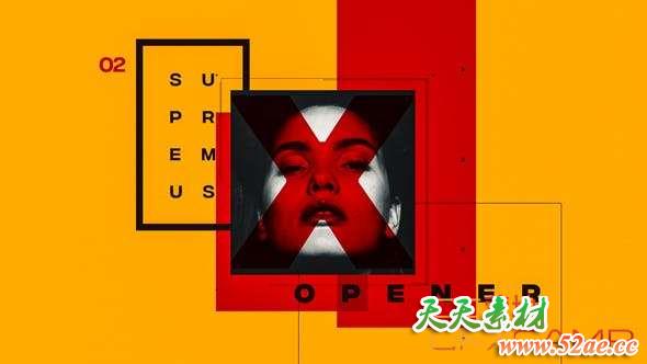 AE模板-图形遮罩图片快闪片头 Graphic Stomp Opener-天天素材网