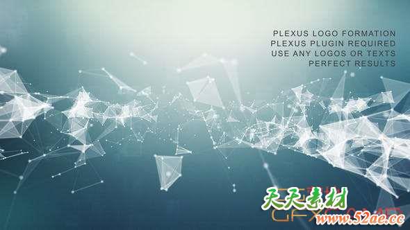 AE模板-点线汇聚文字Logo动画 Plexus Logo Formation-天天素材网