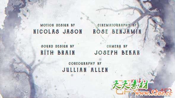 AE模板-电影片头演员表片头 Cine Credit V4-天天素材网