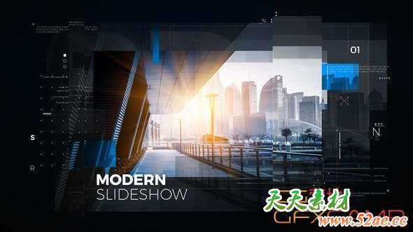 AE模板-现代科技感幻灯片开场 Modern Slideshow-天天素材网