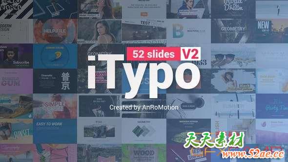 AE模板-时尚创意文字标题排版动画 Inspire Typography V2-天天素材网