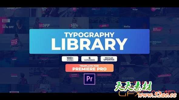 PR预设-100+文字标题排版动画 Titles – for Premiere Pro-天天素材网