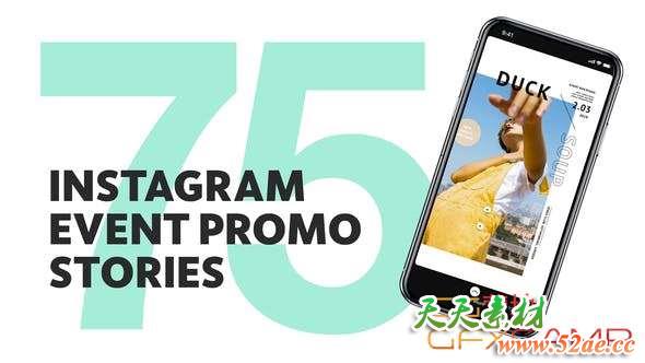 PR预设-INS现代时尚竖屏视频包装展示 75 Insta Event Promo Stories-天天素材网