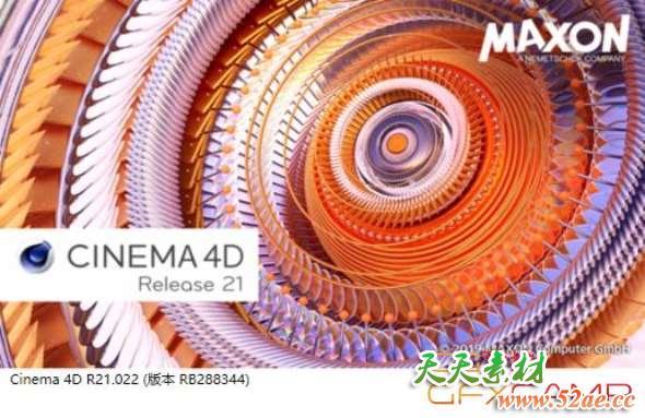 MAXON Cinema 4D C4D R21.022 Win中文版/英文版/破解版-天天素材网