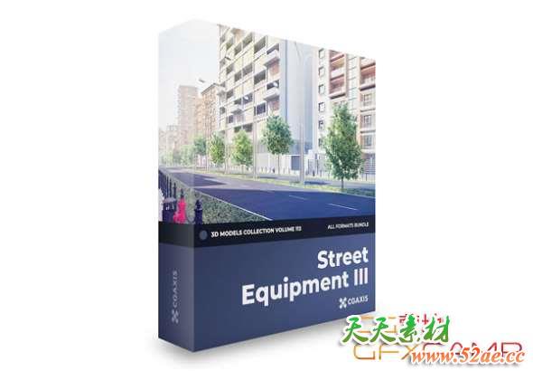 街道公共设施3D模型 CGAxis – Street Equipment III 3D Models Collection – Volume 113 (C4D/MAX/FBX/OBJ等格式)-天天素材网
