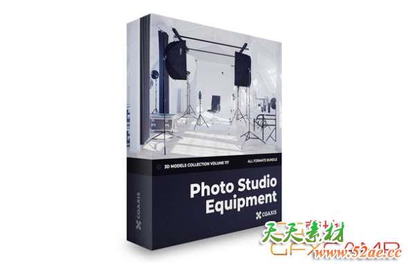 摄影棚灯光灯箱3D模型 CGAxis – Photo Equipment 3D Models Collection – Volume 117 (C4D/MAX/FBX/OBJ等格式)-天天素材网