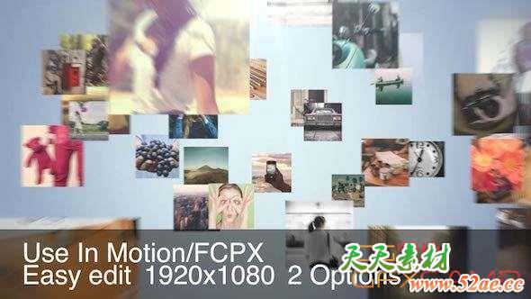 FCPX模板插件-图片汇聚Logo动画 Multi Video Logo Intro-天天素材网