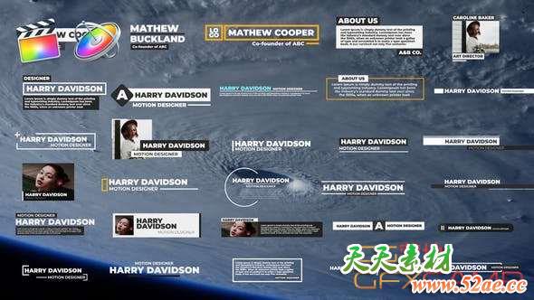 FCPX插件-30组文字标题字幕条动画预设 Minimal Lower Third 2-天天素材网