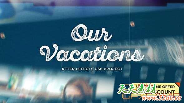 AE模板-胶卷回忆照片相册片头 Our Vacations-天天素材网