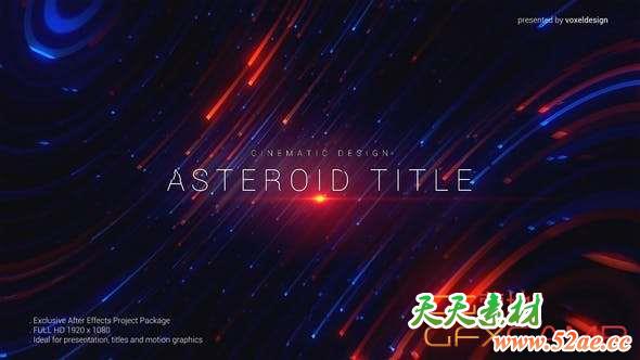 AE模板-科技感线条背景文字宣传片头 Asteroid Cinematic Title-天天素材网