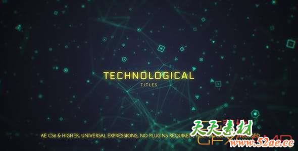 AE模板-科技感线条图形背景文字宣传片头 Technological Titles-天天素材网
