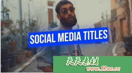 社交媒体标题 文字标题动画视频片头模板 Social Media titles