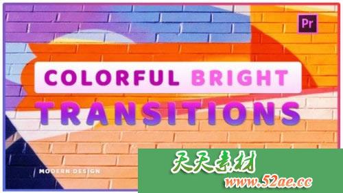 PR模板 多彩明亮过渡转场视频 Colorful Bright Transitions-天天素材网
