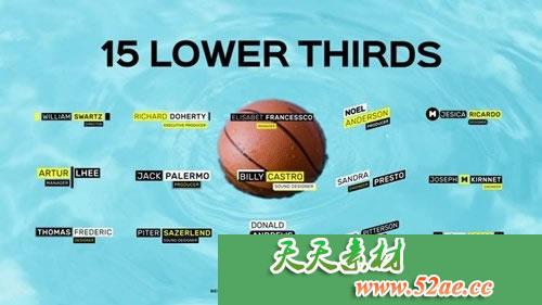 PR模板 15组文字标题字幕条展示视频模板 15 Lower Thirds-天天素材网