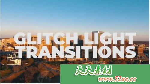 PR模板  小故障视频转场模板 Glitch Light Transitions