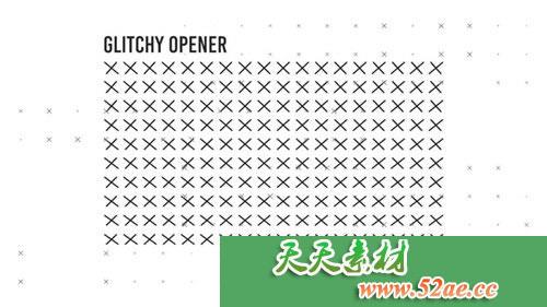 PR模板下载  失真特效开场视频片头模板 Glitchy Opener-天天素材网
