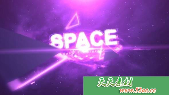 PR模板 空间文本标题字幕条栏目包装视频模板 Space Text-天天素材网