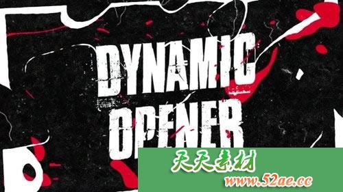 PR模板 简单简洁LOGO标志展示视频模板 Grunge Dynamic Opener-天天素材网