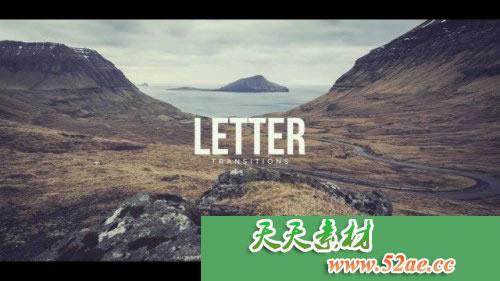 PR模板 信件转换 视频片头模板下载 Letter Transitions