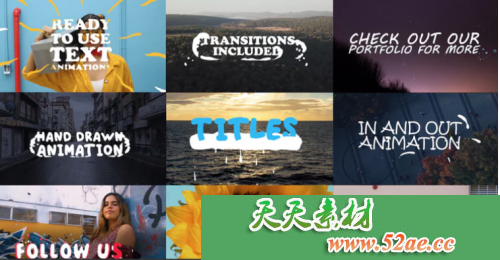 PR模板 2D抒情文字标题 动画标题视频模板下载 2D Lyric title-天天素材网