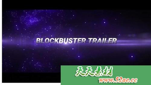 PR模板 蓝色光晕眩光特效开场片头Blockbuster Short Trailer