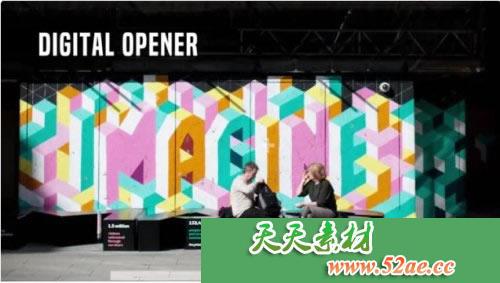 PR模板 流行通用失真特效开场片头模板 Modern Glitch Opener-天天素材网