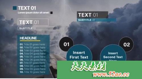 PR模板 文字标题字幕标题包动画 titles Pack-天天素材网