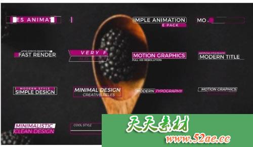 PR模板下载 文字标题动画视频片头模板 titles-天天素材网