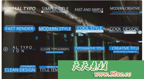 PR模板 文字标题字幕条栏目包装 视频模板下载-天天素材网