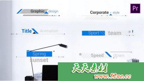 PR模板 文字标题动画公司企业宣传片片头模板title Corporate-天天素材网