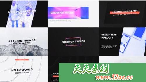 PR模板下载 文字标题排版动画视频片头模板下载  Typography-天天素材网