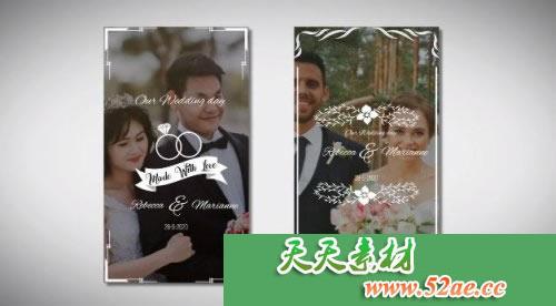 PR模板 婚礼故事婚庆电子相册视频模板 Instagram Wedding Story