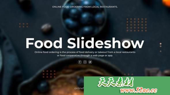 PR模板下载 食物幻灯片 视频片头模板下载 Food Slideshow-天天素材网