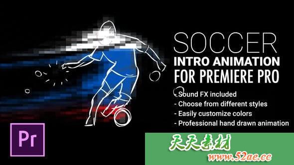 PR模板 足球介绍动画视频模板 Soccer Intro Animation-天天素材网