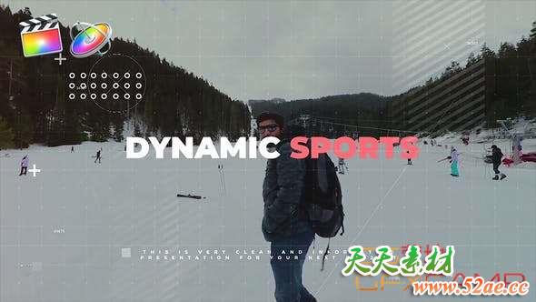 FCPX模板插件-体育运动视频包装片头 Dynamic Sports-天天素材网