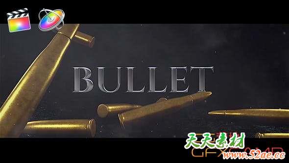 FCPX模板插件-子弹掉落文字Logo动画片头 Bullet Title-天天素材网