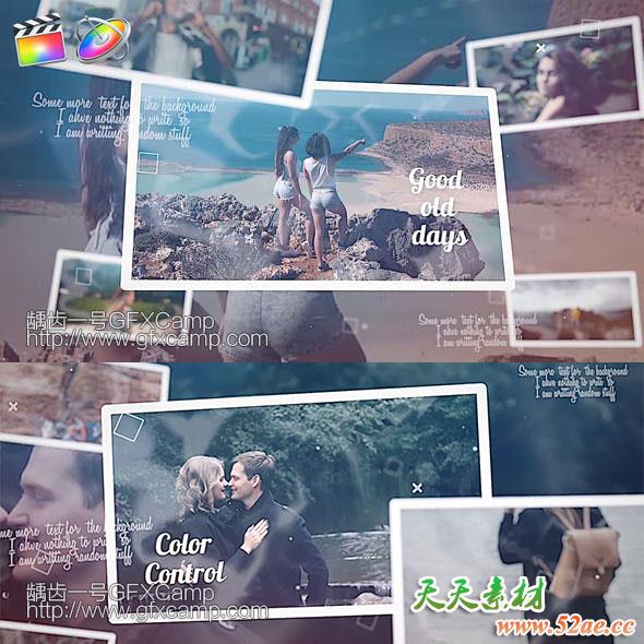 FCPX模板插件-旅游照片相册视频图片开场片头-天天素材网
