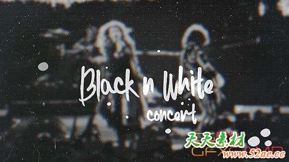 Apple Motion/FCPX模板插件-黑白摇滚演唱会宣传片头 BnW Concert-天天素材网