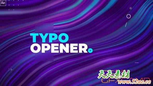 AE模板-动感时尚文字标题图片排版动画 Dynamic Typography Opener-天天素材网