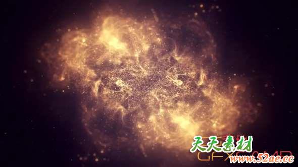 AE模板-金色粒子Logo动画 Gold Particle Logo Reveal-天天素材网