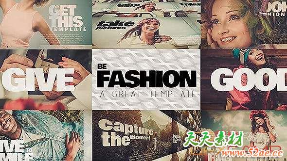 Apple Motion/FCPX模板插件-时尚文字图片开场片头 Be Fashion-天天素材网