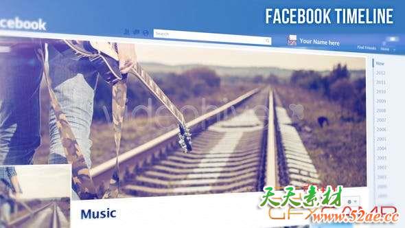 Apple Motion/FCPX模板插件-脸书风格人物介绍片头 Facebook Timeline-天天素材网