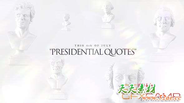 Apple Motion/FCPX模板插件-名人名言文字应用文字标题字幕动画 Presidential Quotes-天天素材网