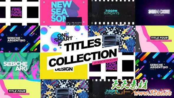 Apple Motion/FCPX模板插件-10组创意文字标题动画 Titles Collection-天天素材网