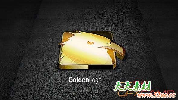 Apple Motion/FCPX模板插件-金色三维Logo动画 Golden Logo-天天素材网