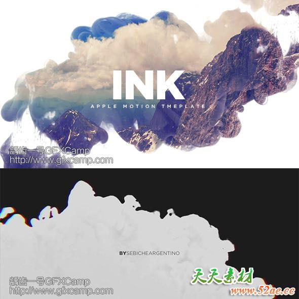 FCPX模板插件-中国风水墨遮罩图片视频宣传片头-天天素材网