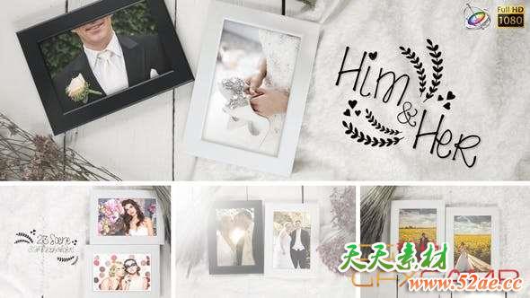 Apple Motion/FCPX模板插件-实拍婚礼照片相册片头 Wedding Photo Gallery-天天素材网