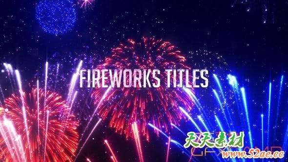 AE模板-烟花背景文字标题片头 Fireworks Titles-天天素材网