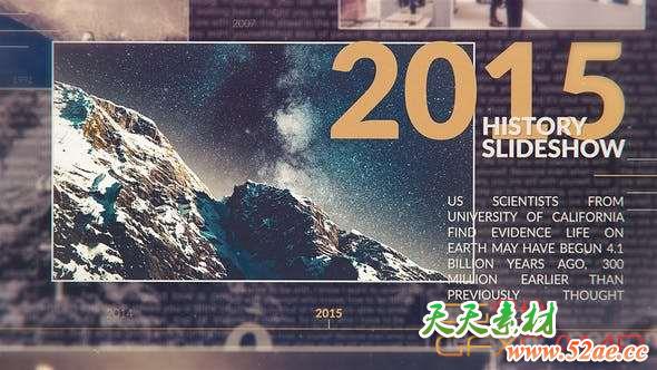 AE模板-历史时间线照片介绍片头 Chronological History Slideshow-天天素材网
