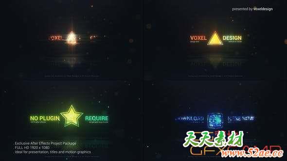 AE模板-炫酷科技感拼贴Logo动画 ELECTRO Logo Reveal-天天素材网